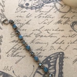 Blue Chalcedony, Swiss Blue Topaz bracelet.